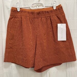 NWT Athleta Echo Short Burnt Orange Women's 6 Elastic Waist Pockets